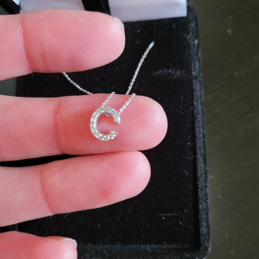 Diamond initial necklace